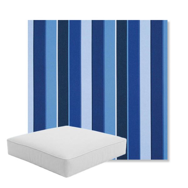 Picture of Milano Cobalt | Boxed Square Outdoor Seat Cushion - Sunbrella© Fabric