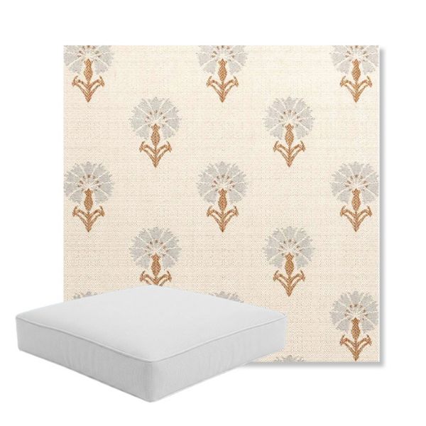 Picture of Mira Chai | Boxed Square Outdoor Seat Cushion - Sunbrella© Fabric