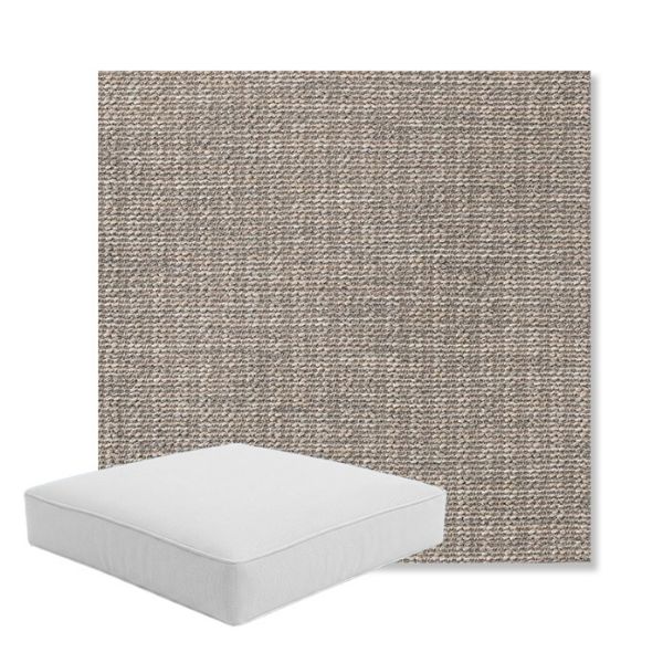 Picture of Momento Dove | Boxed Square Outdoor Seat Cushion - Sunbrella© Fabric