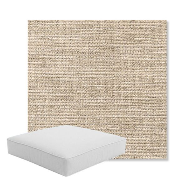 Picture of Momento Parchment | Boxed Square Outdoor Seat Cushion - Sunbrella© Fabric