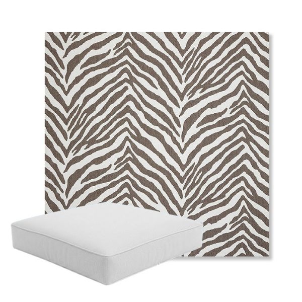 Picture of Namibia Grey | Boxed Square Outdoor Seat Cushion - Sunbrella© Fabric