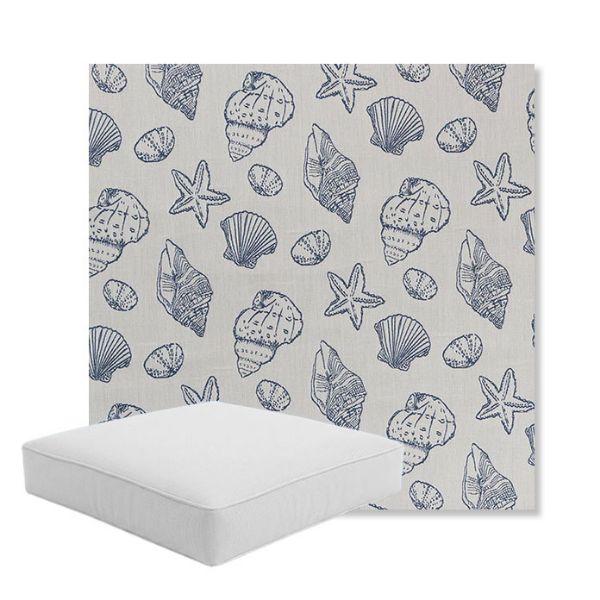 Picture of Nantucket Atlantis | Boxed Square Outdoor Seat Cushion - Sunbrella© Fabric
