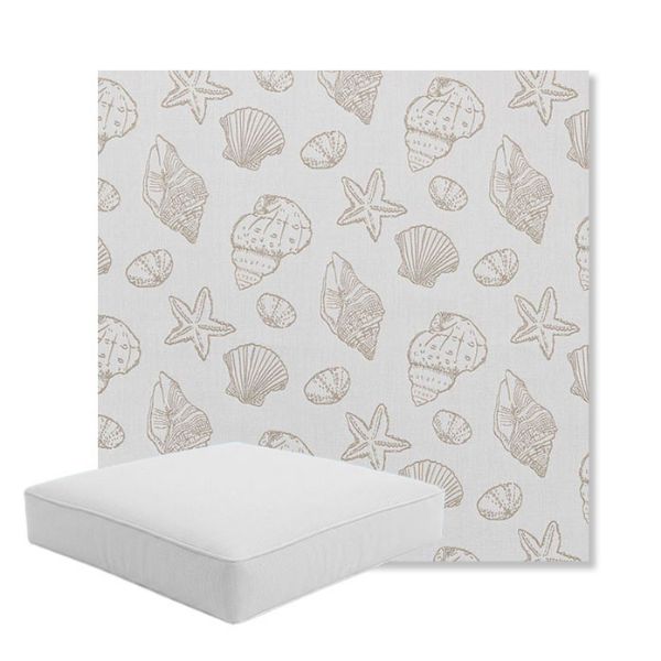 Picture of Nantucket Suntan | Boxed Square Outdoor Seat Cushion - Sunbrella© Fabric