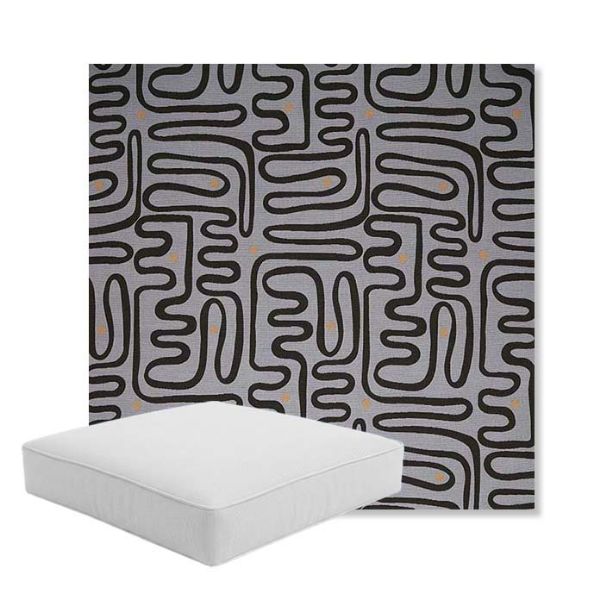 Picture of Nema Moonlight | Boxed Square Outdoor Seat Cushion - Sunbrella© Fabric