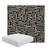 Picture of Nema Newsprint | Boxed Square Outdoor Seat Cushion - Sunbrella© Fabric