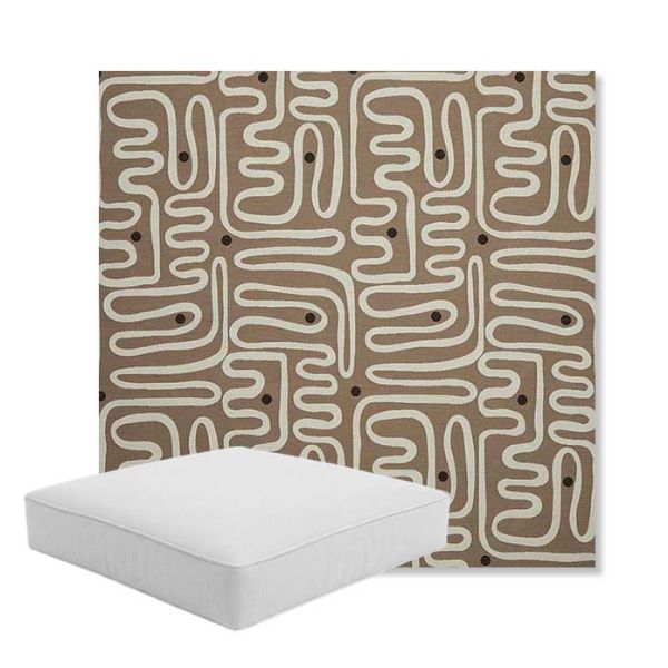 Picture of Nema Pampas | Boxed Square Outdoor Seat Cushion - Sunbrella© Fabric