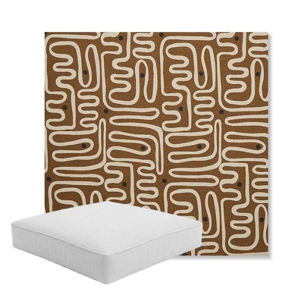 Picture of Nema Teak | Boxed Square Outdoor Seat Cushion - Sunbrella© Fabric