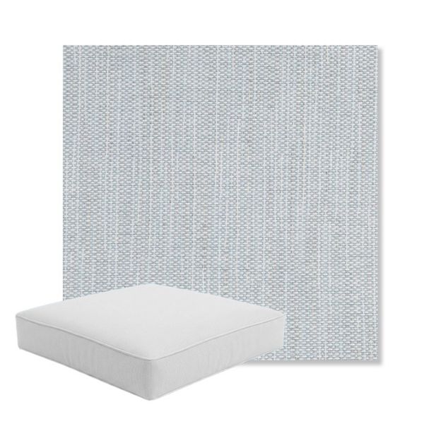 Picture of Nova Chambray | Boxed Square Outdoor Seat Cushion - Sunbrella© Fabric