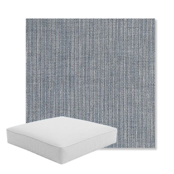 Picture of Nova Denim | Boxed Square Outdoor Seat Cushion - Sunbrella© Fabric