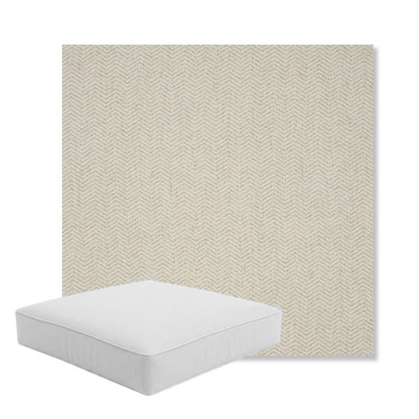 Picture of Odette Alabaster | Boxed Square Outdoor Seat Cushion - Sunbrella© Fabric