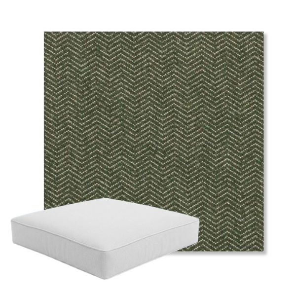 Picture of Odette Fern | Boxed Square Outdoor Seat Cushion - Sunbrella© Fabric