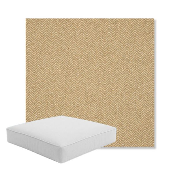 Picture of Odette Sand | Boxed Square Outdoor Seat Cushion - Sunbrella© Fabric