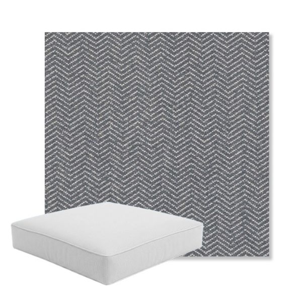Picture of Odette Slate | Boxed Square Outdoor Seat Cushion - Sunbrella© Fabric