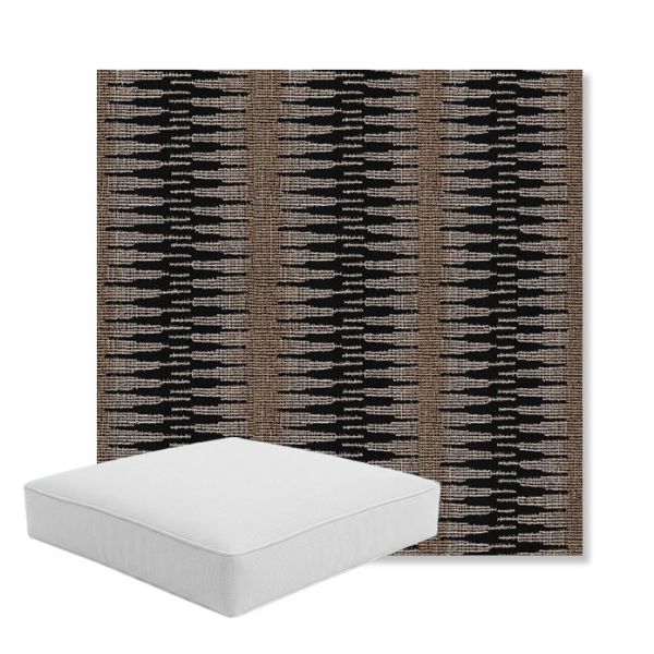 Picture of Ortiz Onyx | Boxed Square Outdoor Seat Cushion - Sunbrella© Fabric
