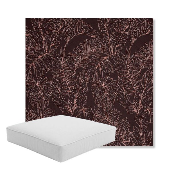 Picture of Palma Sangria | Boxed Square Outdoor Seat Cushion - Sunbrella© Fabric