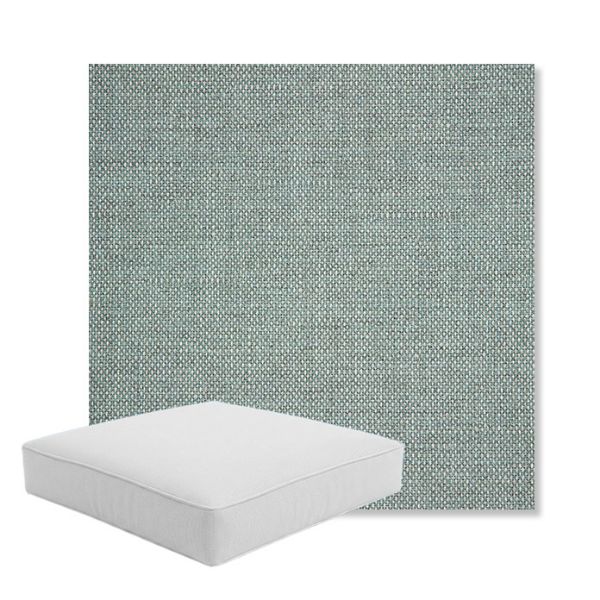 Picture of Piazza Mist | Boxed Square Outdoor Seat Cushion - Sunbrella© Fabric