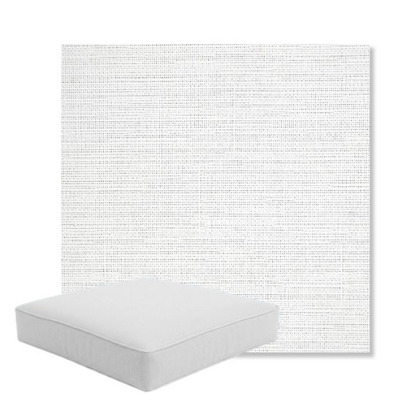 Picture of Piazza White | Boxed Square Outdoor Seat Cushion - Sunbrella© Fabric