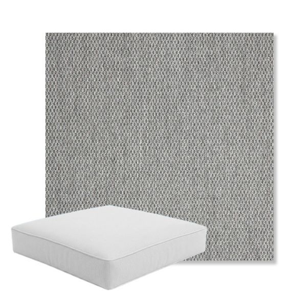 Picture of Pique Ash | Boxed Square Outdoor Seat Cushion - Sunbrella© Fabric