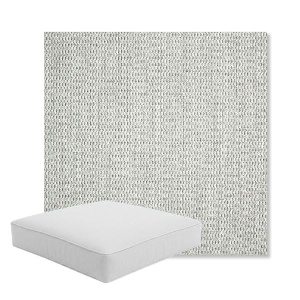 Picture of Pique Cloud | Boxed Square Outdoor Seat Cushion - Sunbrella© Fabric