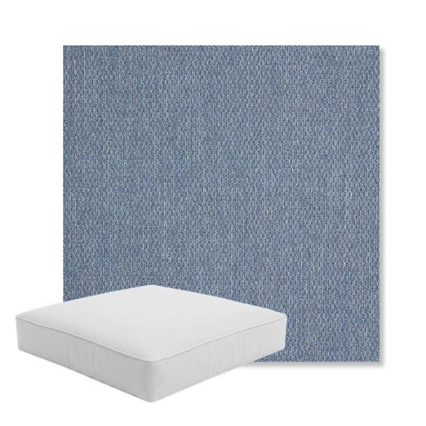 Picture of Pique Denim | Boxed Square Outdoor Seat Cushion - Sunbrella© Fabric
