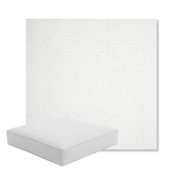 Picture of Pique Salt | Boxed Square Outdoor Seat Cushion - Sunbrella© Fabric