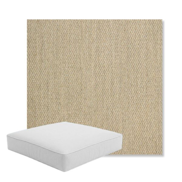Picture of Pique Sand | Boxed Square Outdoor Seat Cushion - Sunbrella© Fabric