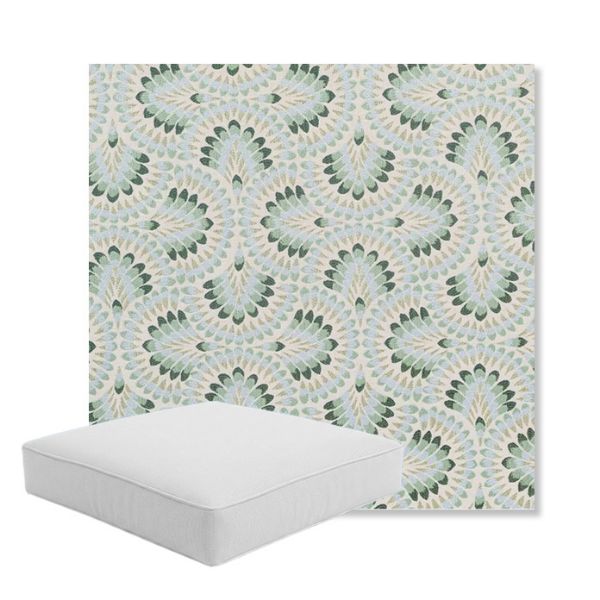 Picture of Plume Spring | Boxed Square Outdoor Seat Cushion - Sunbrella© Fabric