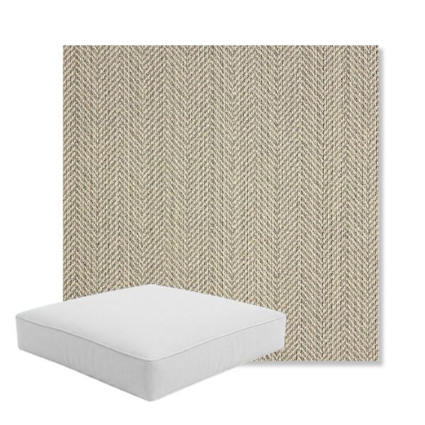 Picture of Posh Ash | Boxed Square Outdoor Seat Cushion - Sunbrella© Fabric