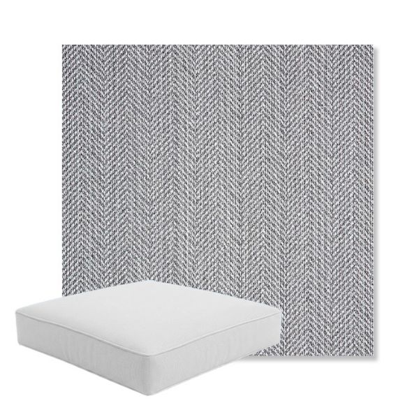 Picture of Posh Graphite | Boxed Square Outdoor Seat Cushion - Sunbrella© Fabric