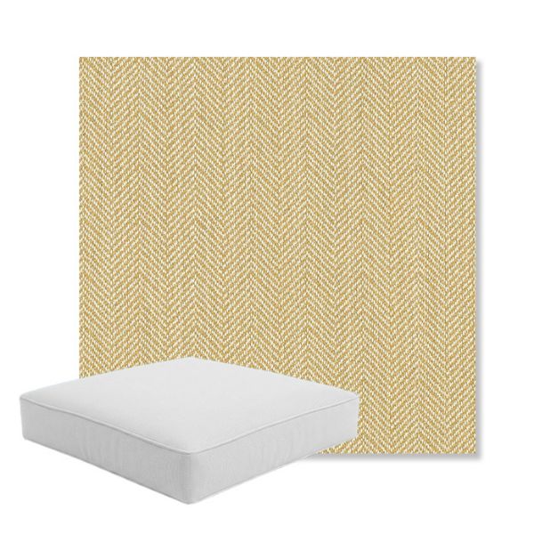 Picture of Posh Oat | Boxed Square Outdoor Seat Cushion - Sunbrella© Fabric