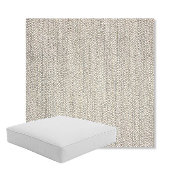 Picture of Posh Pebble | Boxed Square Outdoor Seat Cushion - Sunbrella© Fabric