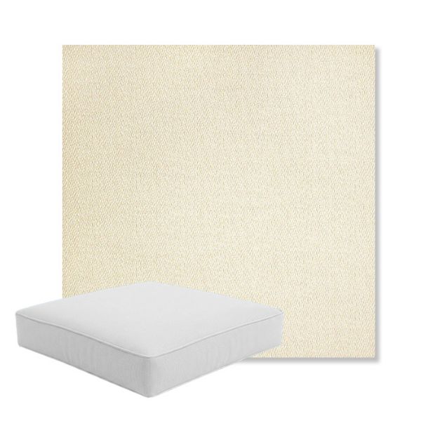 Picture of Posh Salt | Boxed Square Outdoor Seat Cushion - Sunbrella© Fabric