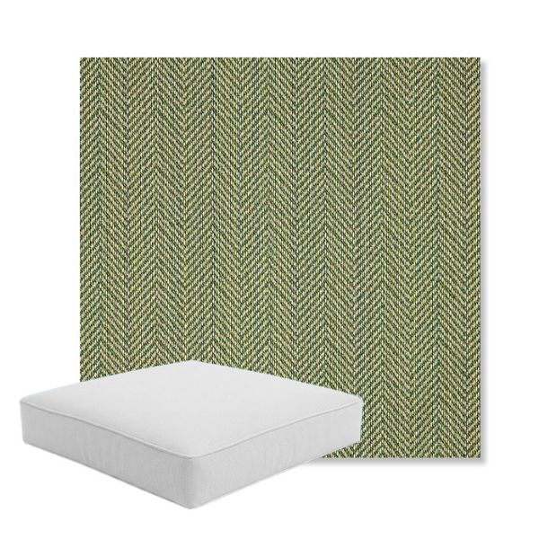 Picture of Posh Shamrock | Boxed Square Outdoor Seat Cushion - Sunbrella© Fabric