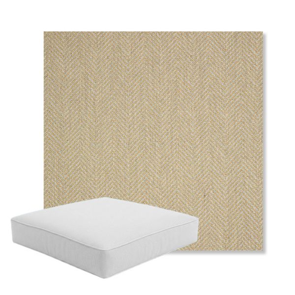 Picture of Posh Shitake | Boxed Square Outdoor Seat Cushion - Sunbrella© Fabric