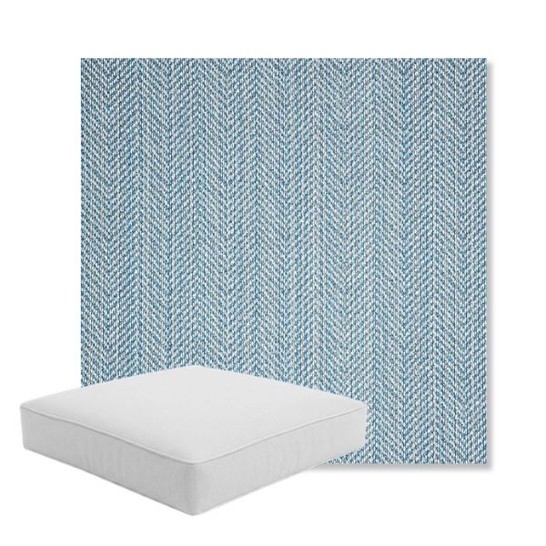 Picture of Posh Sky | Boxed Square Outdoor Seat Cushion - Sunbrella© Fabric