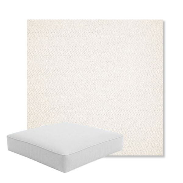 Picture of Posh Snow | Boxed Square Outdoor Seat Cushion - Sunbrella© Fabric
