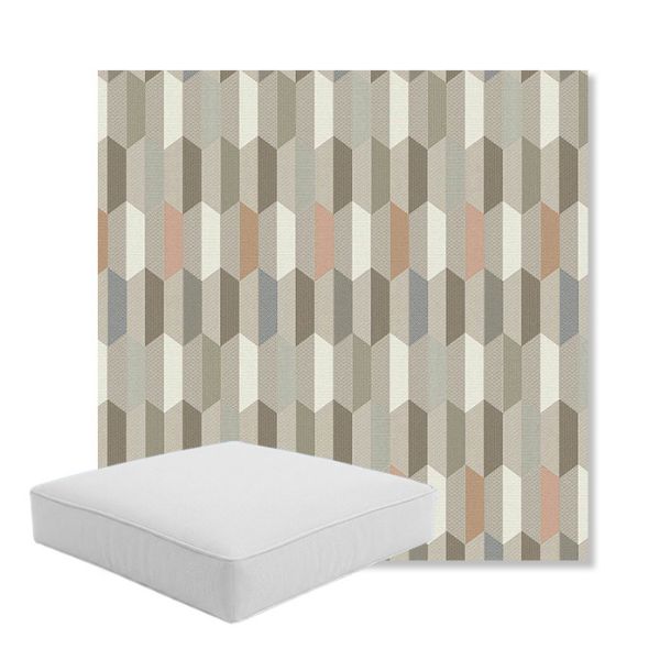 Picture of Precise Fawn | Boxed Square Outdoor Seat Cushion - Sunbrella© Fabric