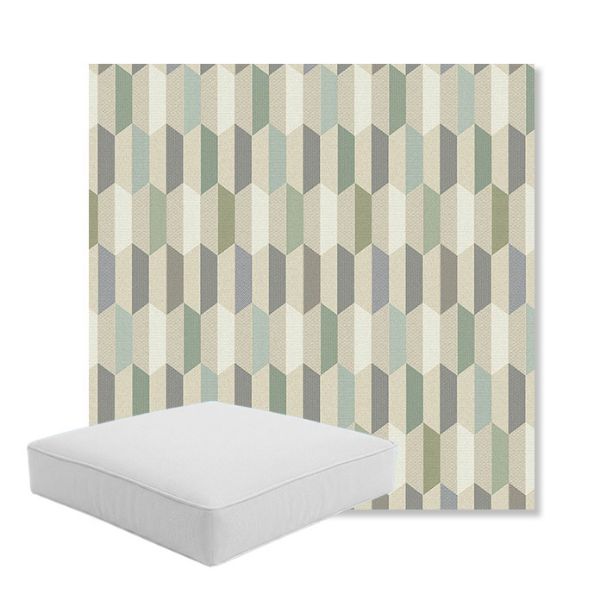 Picture of Precise Spring | Boxed Square Outdoor Seat Cushion - Sunbrella© Fabric
