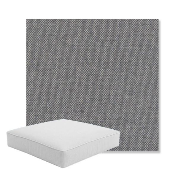 Picture of Proof Slate | Boxed Square Outdoor Seat Cushion - Sunbrella© Fabric