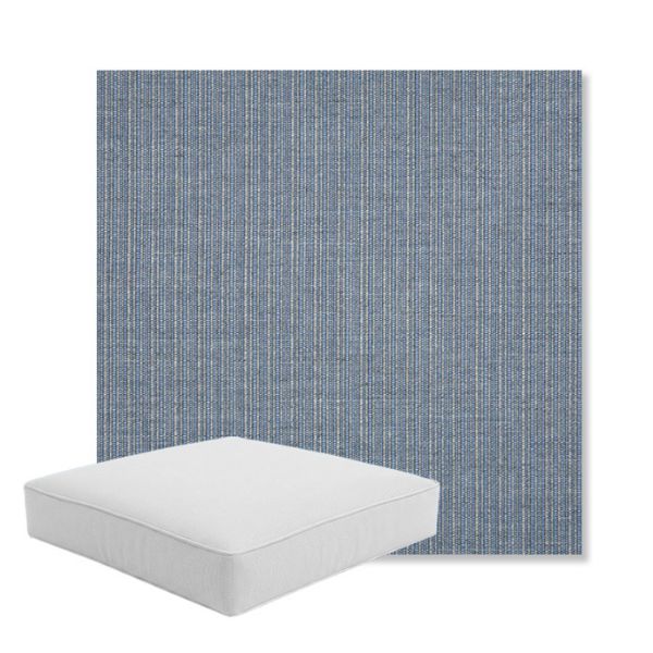 Picture of Proven Denim | Boxed Square Outdoor Seat Cushion - Sunbrella© Fabric