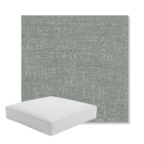 Picture of Rafi Mist | Boxed Square Outdoor Seat Cushion - Sunbrella© Fabric