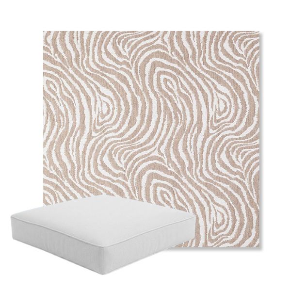 Picture of Rapids Camel | Boxed Square Outdoor Seat Cushion - Sunbrella© Fabric