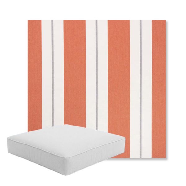 Picture of Relate Persimmon | Boxed Square Outdoor Seat Cushion - Sunbrella© Fabric