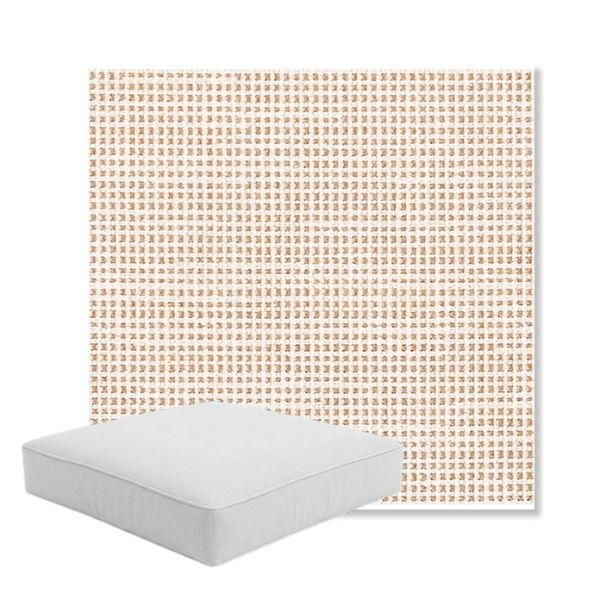 Picture of Rest Bisque | Boxed Square Outdoor Seat Cushion - Sunbrella© Fabric
