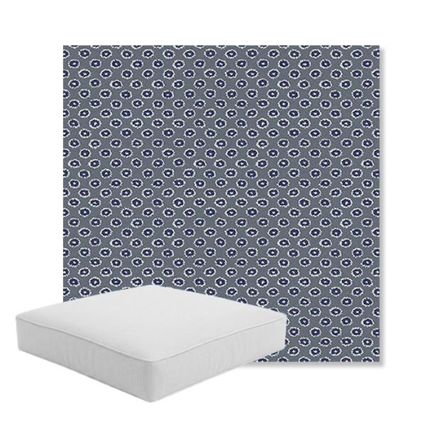Picture of Rise Indigo | Boxed Square Outdoor Seat Cushion - Sunbrella© Fabric