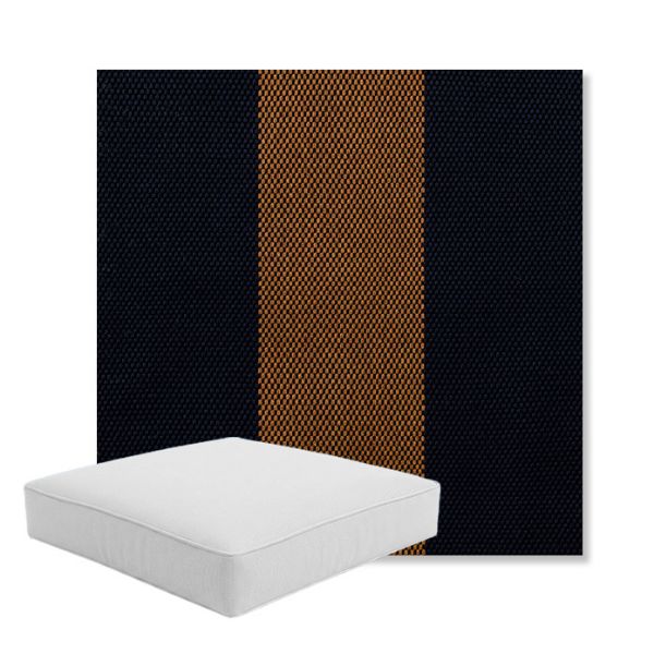 Picture of Rothko Bourbon Blue | Boxed Square Outdoor Seat Cushion - Sunbrella© Fabric