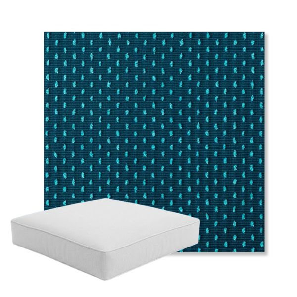 Picture of Royale Lagoon | Boxed Square Outdoor Seat Cushion - Sunbrella© Fabric