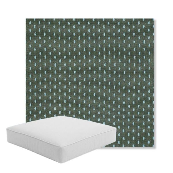 Picture of Royale Moss | Boxed Square Outdoor Seat Cushion - Sunbrella© Fabric
