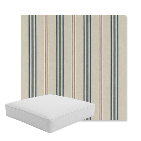 Picture of Saltillo Sagebrush | Boxed Square Outdoor Seat Cushion - Sunbrella© Fabric