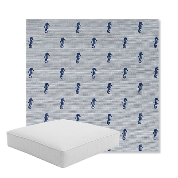 Picture of Schooner Neptune | Boxed Square Outdoor Seat Cushion - Sunbrella© Fabric